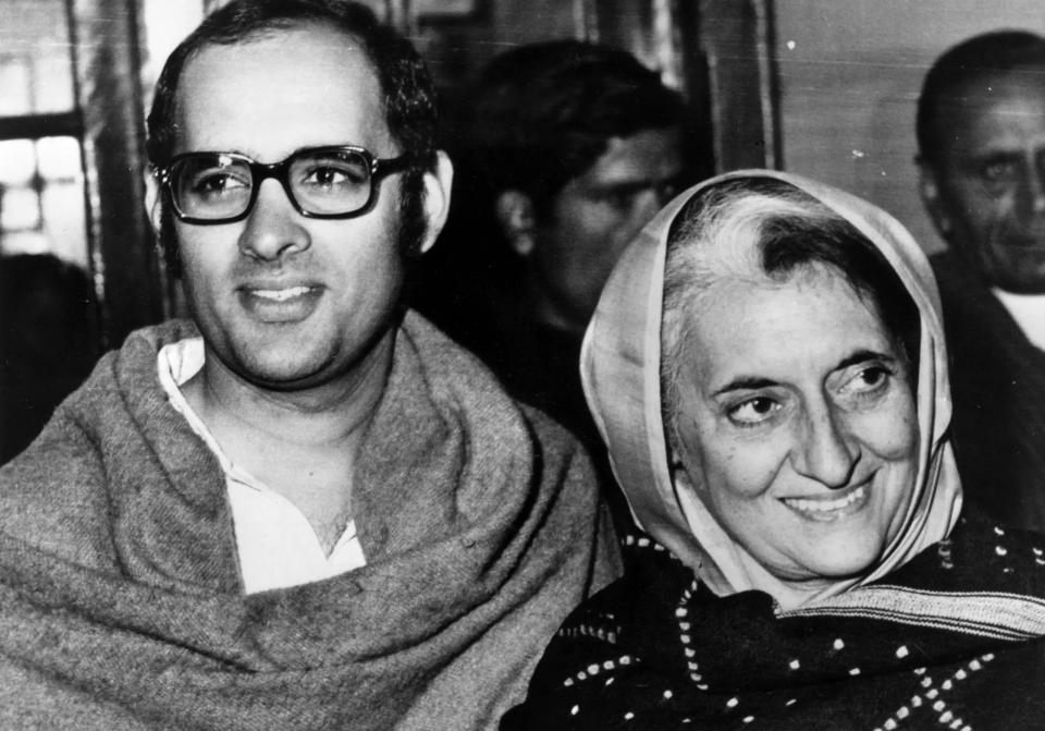 Indira Gandhi with son Sanjay