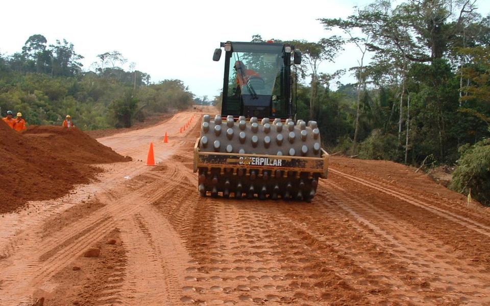 Roads beget more roads. The Interoceanic Highway, shown here, allowed loggers, ranchers and miners to generate hundreds of miles of illegal offshoots that brought deforestation and environmental harm. David Salisbury