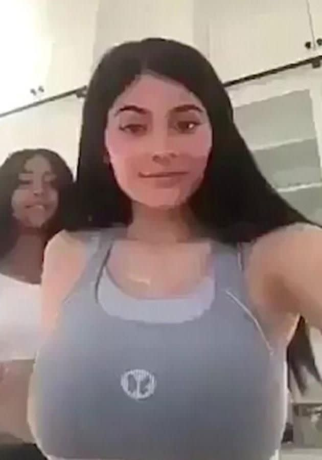 Kylie Jenner's Snapchat highlighted her increasing bust leading many to speculate she's now quite far along in her alleged pregnancy. Source: Snapchat