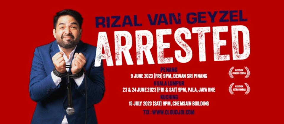 Rizal’s ARRESTED will be held at PJ Live Arts Theatre on June 23 and 24. — Pic courtesy of Laugh Labs Entertainment