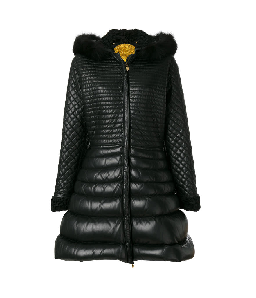 Quilted leather coat with fox-fur trim, autumn-winter 1992. (Photo: Courtesy of Farfetch)