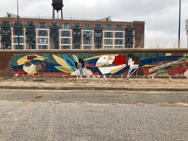 The birthplace mural in Des Moines.