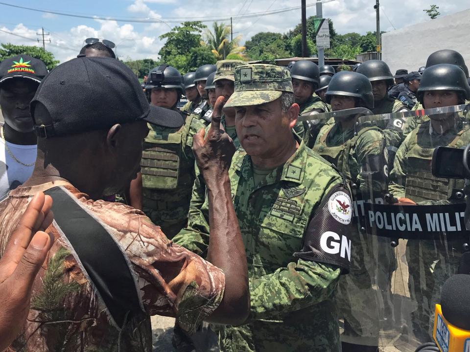 african migrants mexico military police