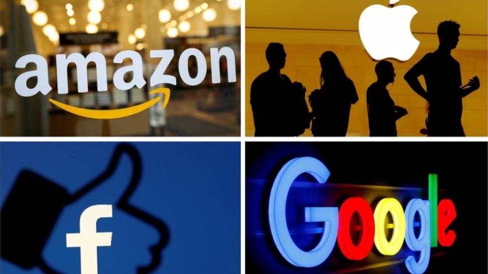 Losgos de Amazon, Apple, Facebook y Google.