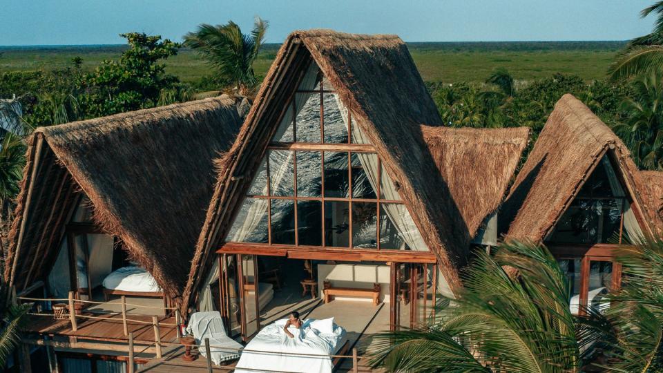 La Valise Tulum's suite can have the bed moved to the terrace