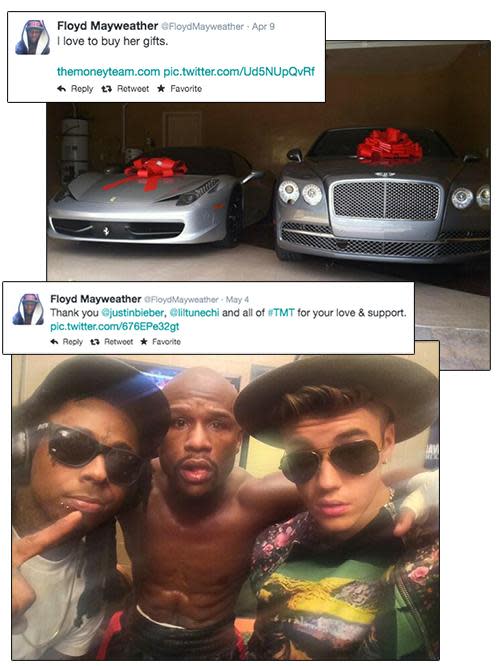 Photos and tweets from Floyd Mayweather