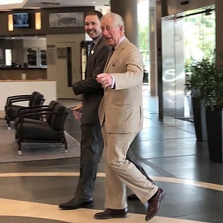 Prince Charles captured staying at Mantra on the Esplanade in Darwin. Source: Instagram / checkinwithmg