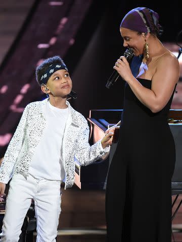 <p>Frank Micelotta/Fox/Picturegroup/Shutterstock </p> Alicia Keys and her son Egypt Daoud Dean performing at the iHeartRadio Music Awards on March 14, 2019.