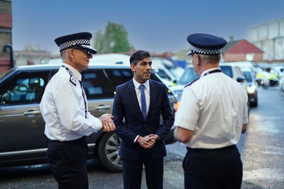 Commissioner Sir Mark Rowley with Rishi Sunak (Metropolitan Police)