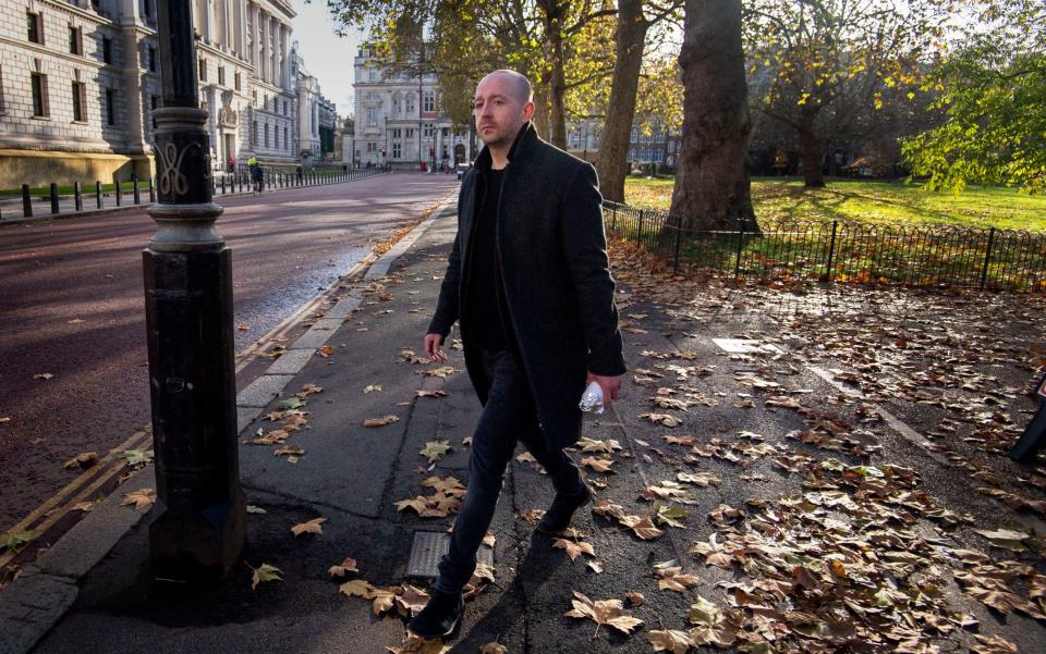 Lee Cain walks through Westminster on the morning after announcing his resignation -  Victoria Jones/PA