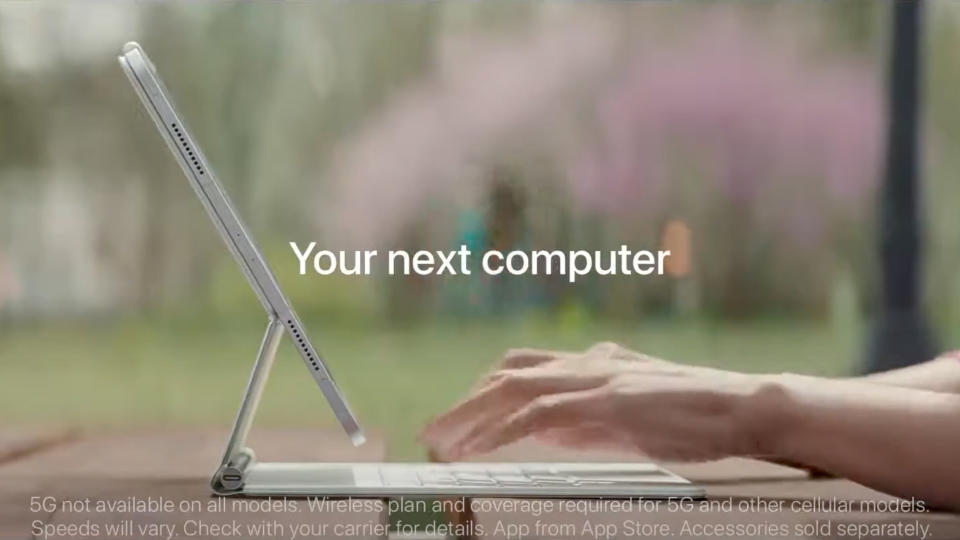 Apple ad for iPad as laptop replacement