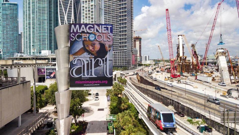 The Pérez Art Museum Miami billboard is live with its first digital displays in Miami on Friday, June 21, 2024.