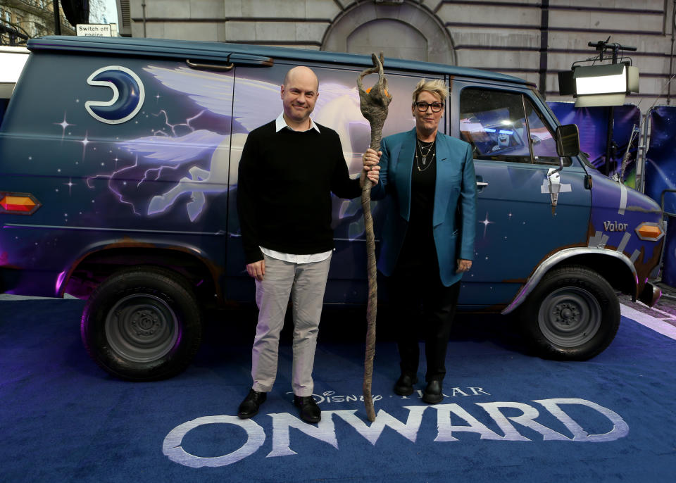 Dan Scanlon and Kori Rae arriving at the UK premiere of 'Onward' at the Curzon Mayfair in London. (Photo by Lauren Hurley/PA Images via Getty Images)