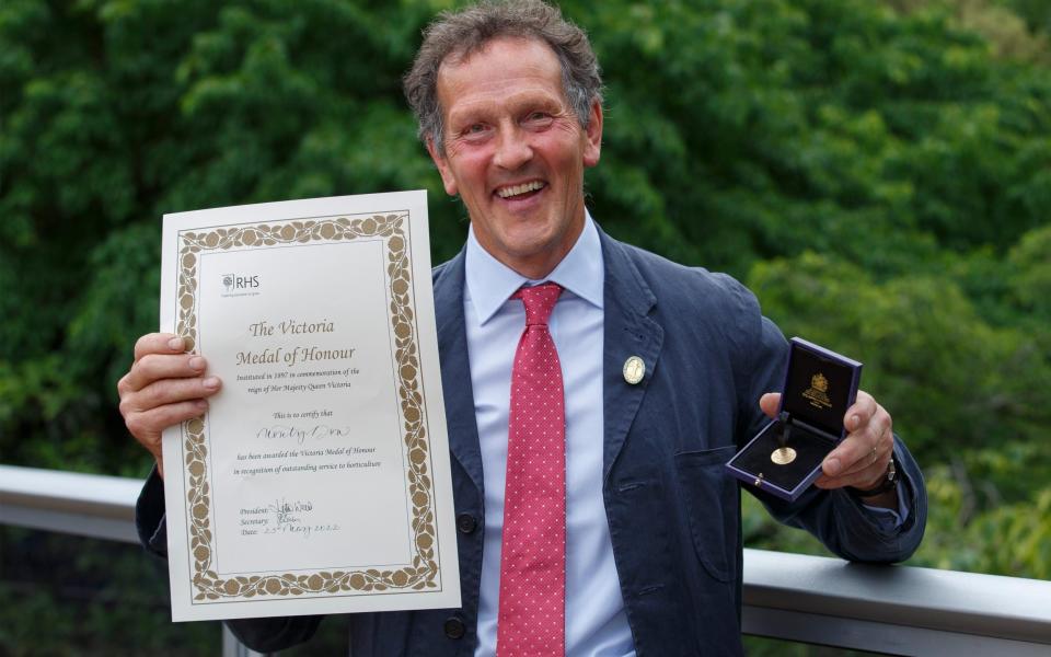 Monty Don with The RHS Victoria Medal of Honour he received for exceptional services to horticulture at the Chelsea Flower Show