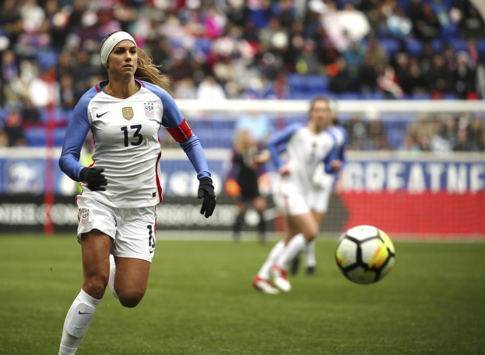 Lots of big names from the USWNT’s 2015 World Cup champion have retired. Alex Morgan is not one of them. (AP)