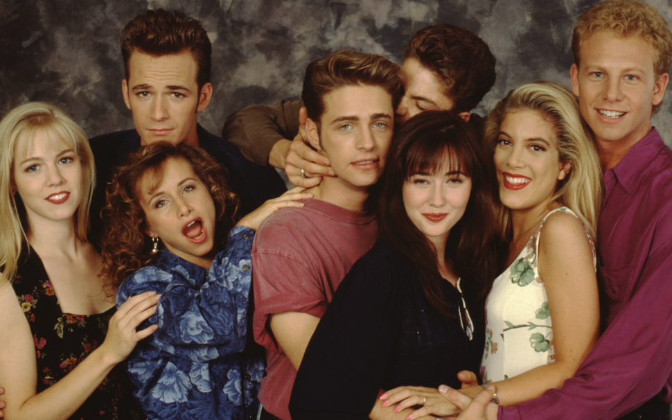 Jennie Garth, Gabrielle Carteris, Luke Perry, Jason Priestley, Brian Austin Green, Shannen Doherty, Tori Spelling and Ian Ziering