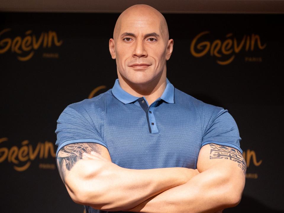 The Dwayne Johnson wax figure was unveiled at Musee Grevin on October 16, 2023 in Paris, France.