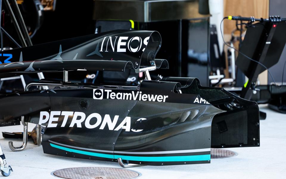 Mercedes AMG F1 Team W14, mechanical detail of sidepods and engine cover during the Formula 1 Crypto.com Miami Grand Prix 2023, 5th round of the 2023 Formula One World Championship from May 05 to 07, 2023 on the Miami International Autodrome - DPPI Media/Florent Gooden