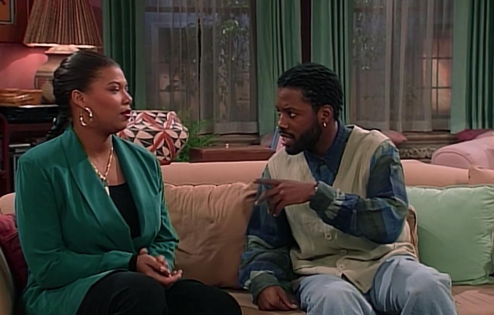 Queen Latifah and Kadeem Hardison in a scene from "Living Single"