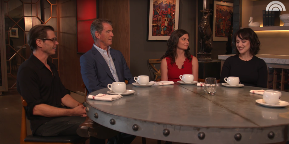 Matthew Lawrence, Pierce Brosnan, Lisa Jakub, and Mara Wilson reunited for the Today Show (YouTube/Today Show)