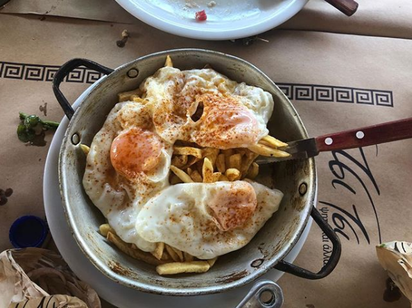 <p>George and Natalie have been together for 11 years. He shared this snap of delicious Greek eggs the morning after the celebrations. Photo: Instagram/gcalombaris </p>