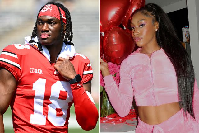 <p>Ben Jackson/Getty ; Charokee Young Instagram</p> Marvin Harrison Jr. following the Spring Game at Ohio Stadium on April 15, 2023 in Columbus, Ohio. ; Charokee Young celebrating Valentine's Day in 2024