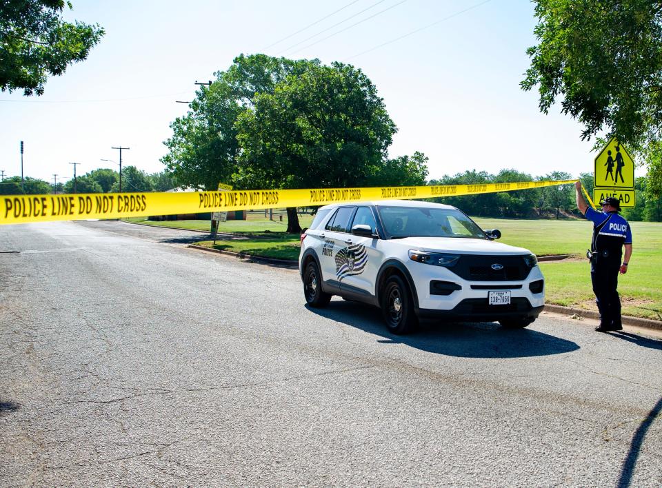 Wichita Falls Police taped-off the scene of a homicide at Scotland Park Tuesday morning.