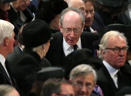 Former Defence Secretary Malcolm Rifkind arrives for former British prime minister Margaret Thatcher's funeral service at St Paul's Cathedral in London April 17, 2013. Reuters/Christopher Furlong/Pool