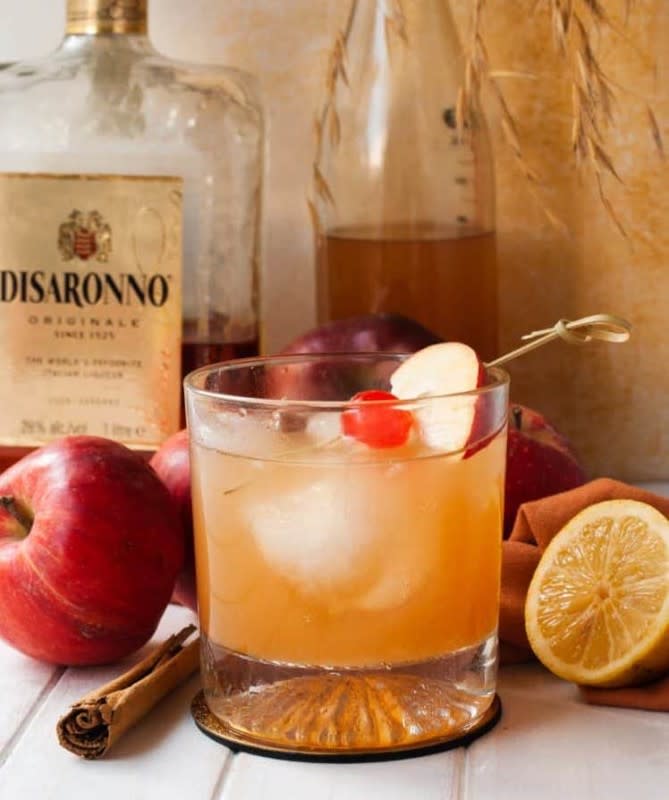 <p>The Country Cook</p><p><strong>Get the recipe: <a href="https://www.thecountrycook.net/apple-cider-amaretto-sour/" rel="nofollow noopener" target="_blank" data-ylk="slk:Apple Cider Amaretto Sour;elm:context_link;itc:0;sec:content-canvas" class="link ">Apple Cider Amaretto Sour</a></strong></p><p><strong>Related: <a href="https://parade.com/848906/deannasamaan/autumns-secret-ingredient-14-recipes-using-apple-cider/" rel="nofollow noopener" target="_blank" data-ylk="slk:14 Recipes Using Apple Cider;elm:context_link;itc:0;sec:content-canvas" class="link ">14 Recipes Using Apple Cider</a></strong></p>