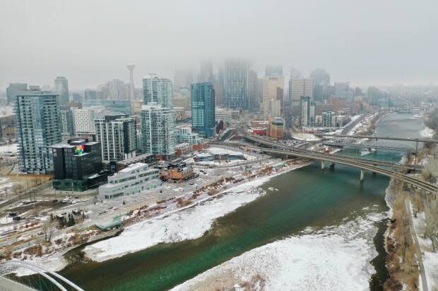 Calgary's downtown has been hit hard since oil prices collapsed in 2014, causing problems for business property taxes outside of the core.  (David Bajer/CBC - image credit)