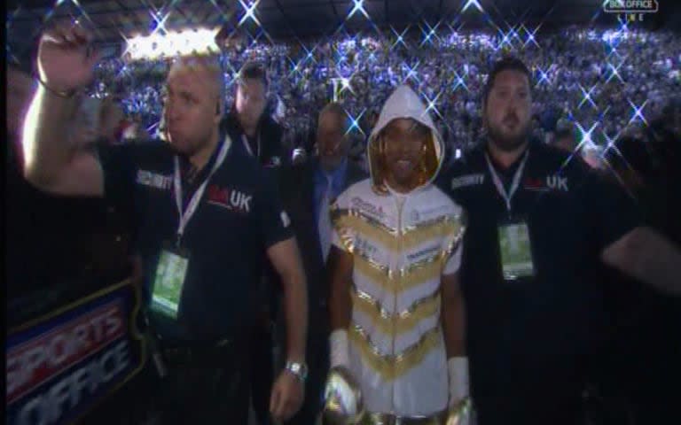 Errol Spence Junior on his way to the ring - Credit: Sky Sports Box Office