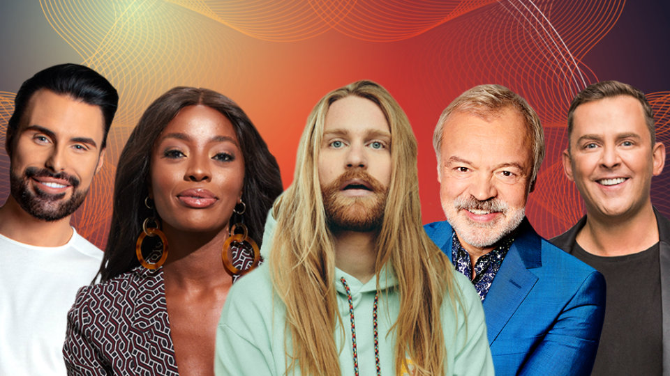 The line-up for the UK's Eurovision 2022 coverage. (BBC)