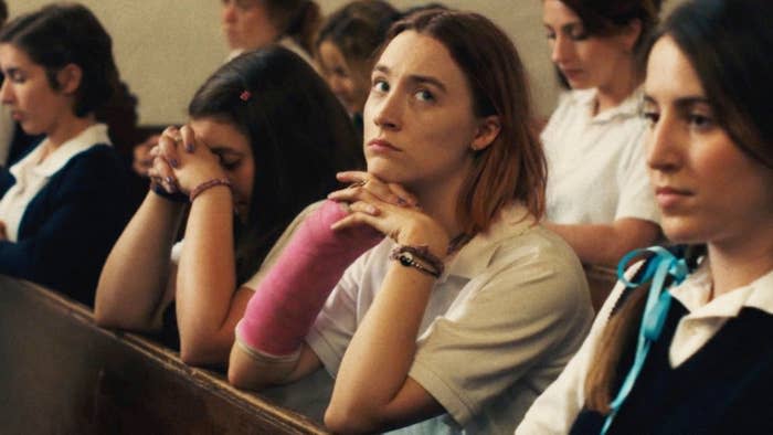 Lady Bird praying in church