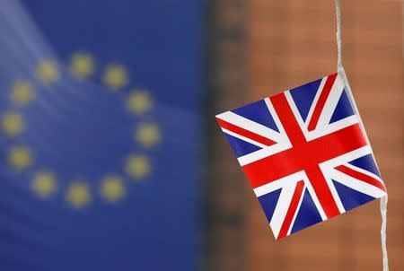 A British Union flag is seen flying outside the European Commission headquarters in Brussels, Belgium, June 1, 2016. REUTERS/Francois Lenoir