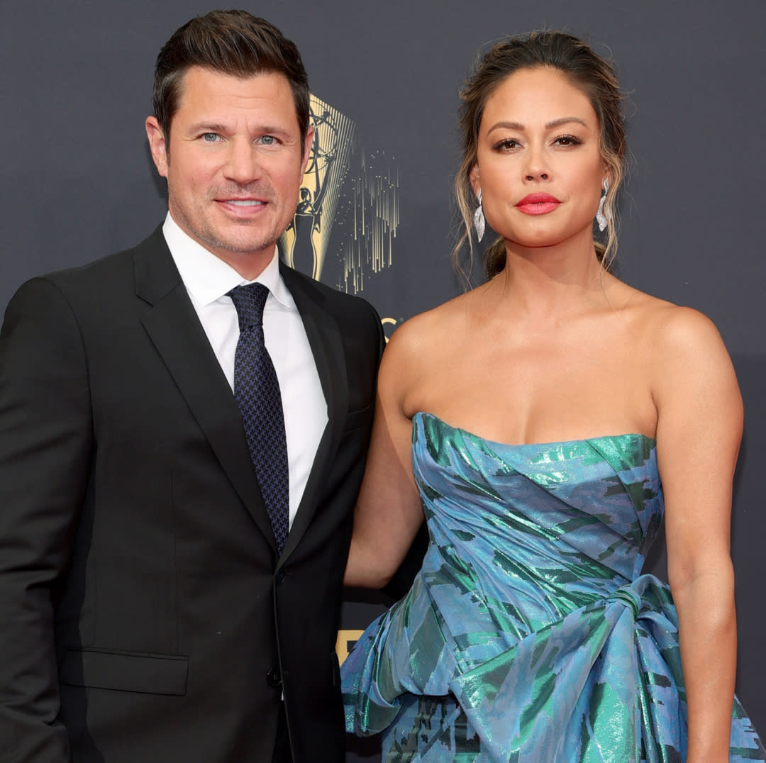  Nick Lachey and Vanessa Lachey attend the 73rd Primetime Emmy Awards at L.A. LIVE on September 19, 2021 in Los Angeles, California. . 