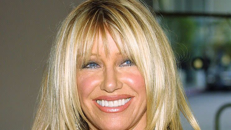 beverly hills april 28 actress suzanne somers attends the 12th annual ella awards at the beverly hilton hotel on april 28, 2003 in beverly hills, california singer barry manilow was honored with the ella award the event was sponsored by the society of singers photo by frederick m browngetty images