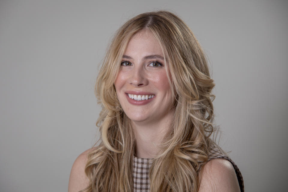 Emily Henry poses for a portrait on Tuesday, April 23, 2024, in New York. (Photo by Andy Kropa/Invision/AP)