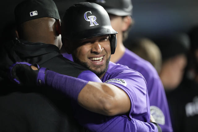 Rockies' C.J. Cron homers, gets plunked in helmet