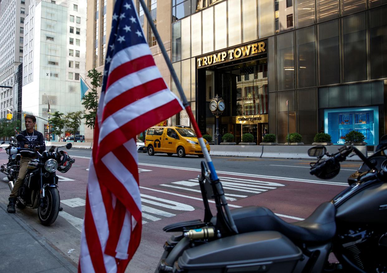 A view shows the entrance of the Trump Tower after Republican presidential candidate and former U.S. President Donald Trump was injured when shots were fired during a campaign rally held in Butler, in New York, U.S., July 14, 2024. REUTERS/Eduardo Munoz