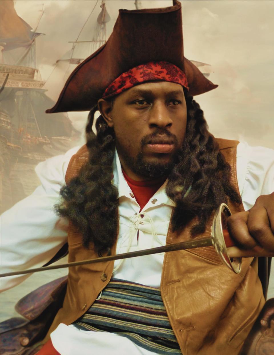 Jasper Emanuel as Captain Motley in The Pyramid Players' "Pirates of Devil Island," set to take The Moon’s stage at 7 p.m. on Saturday, Aug. 12.