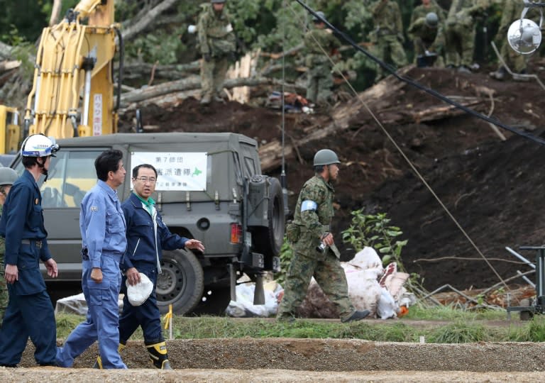 Japanese Prime Minister Shinzo Abe visited hard-hit Atsuma, a small rural town which has seen most of the deaths caused by the quake