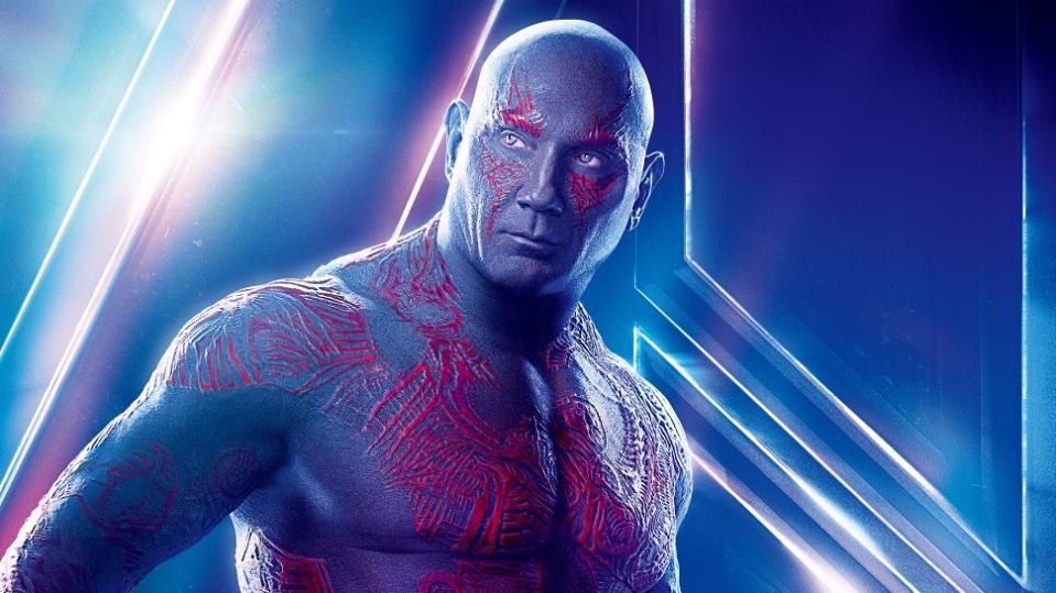 Dave Baustista as Drax in a poster form Marvel for Avengers: Infinity War