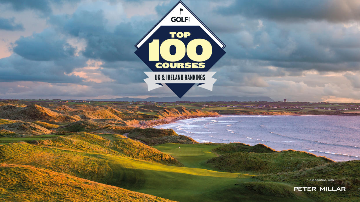  Ballybunion Golf Club Old Course with the top 100 UK and Ireland logo 