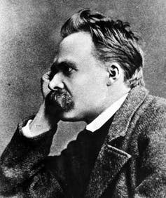 <span class="caption">Friedrich Nietzsche: ‘God is dead’.</span> <span class="attribution"><a class="link " href="https://commons.wikimedia.org/wiki/File:Nietzsche.jpg" rel="nofollow noopener" target="_blank" data-ylk="slk:Gustav Adolf Schultze via Wikimedia Commons;elm:context_link;itc:0;sec:content-canvas">Gustav Adolf Schultze via Wikimedia Commons</a>, <a class="link " href="http://creativecommons.org/licenses/by/4.0/" rel="nofollow noopener" target="_blank" data-ylk="slk:CC BY;elm:context_link;itc:0;sec:content-canvas">CC BY</a></span>