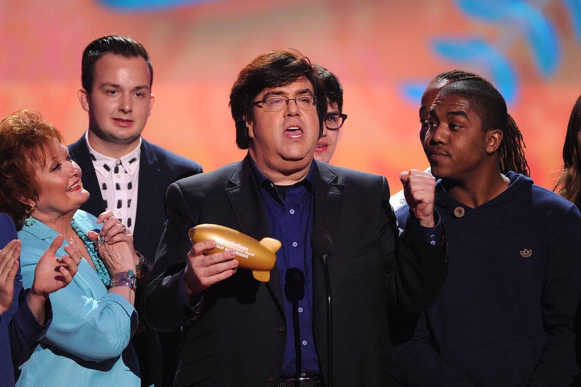 Dan Schneider speaks onstage during Nickelodeon’s 27th Annual Kids’ Choice Awards at USC Galen Center on March 29, 2014, in Los Angeles. Kevin Winter/Getty Images/TNS
