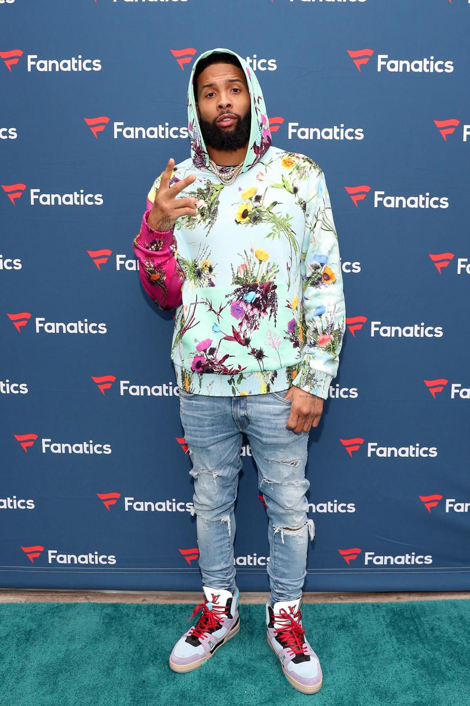 Odell Beckham Jr. attends Michael Rubin's Fanatics Super Bowl party at Loews Miami Beach Hotel.