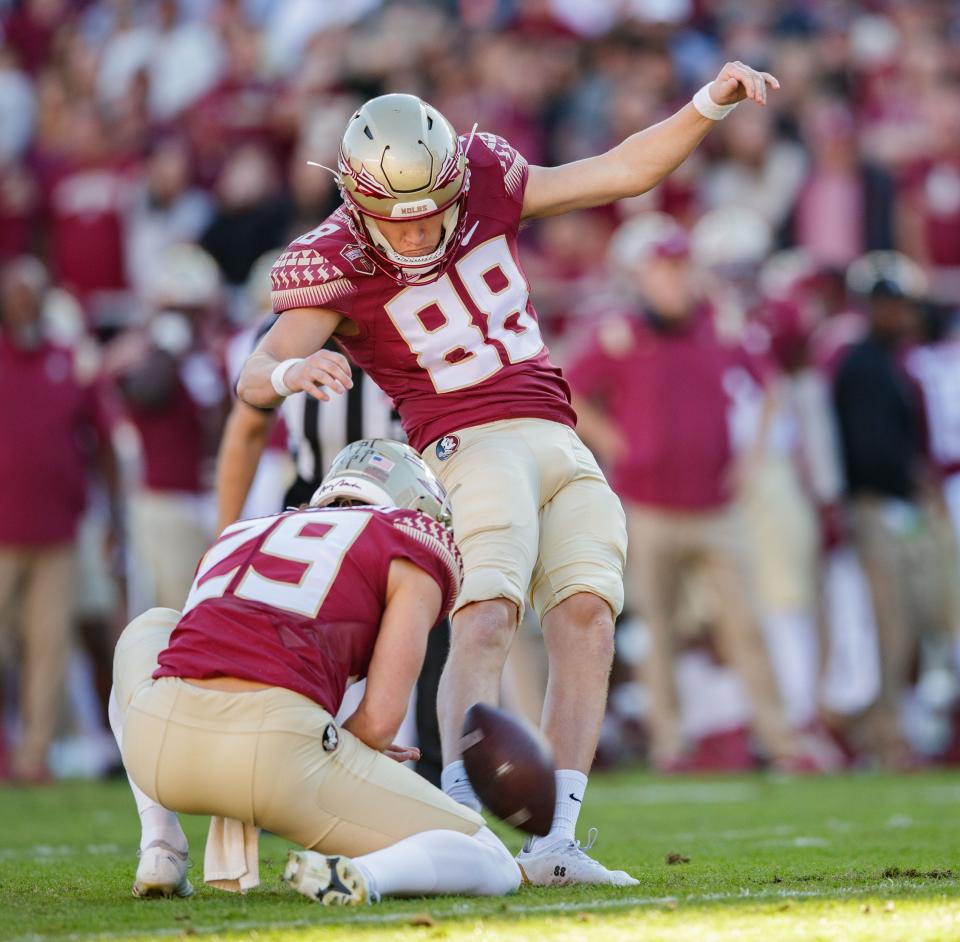 Ryan Fitzgerald stepped up his game last year in his first season as FSU's full-time placekicker, making 10 of 13 field goals (76.9%).