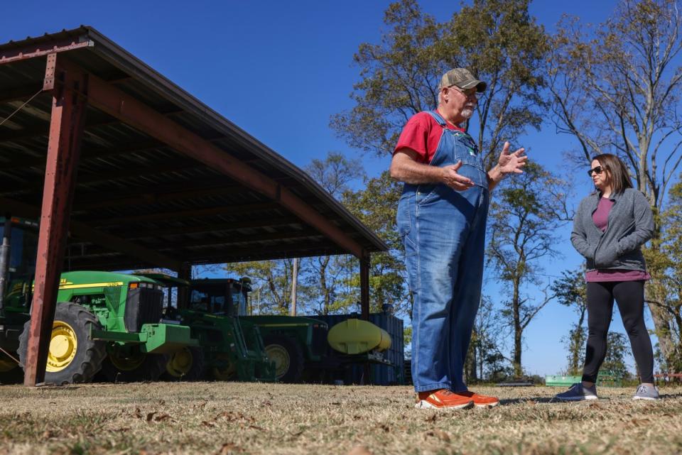 Stan Delaney and his daughter, Whitney, talk about their family’s connection to the land in Issaquena County, Miss.