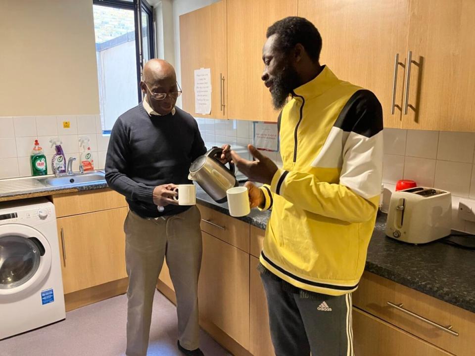 St Ann's residents Charles (left) and Stephen (right) make tea (The Salvation Army)