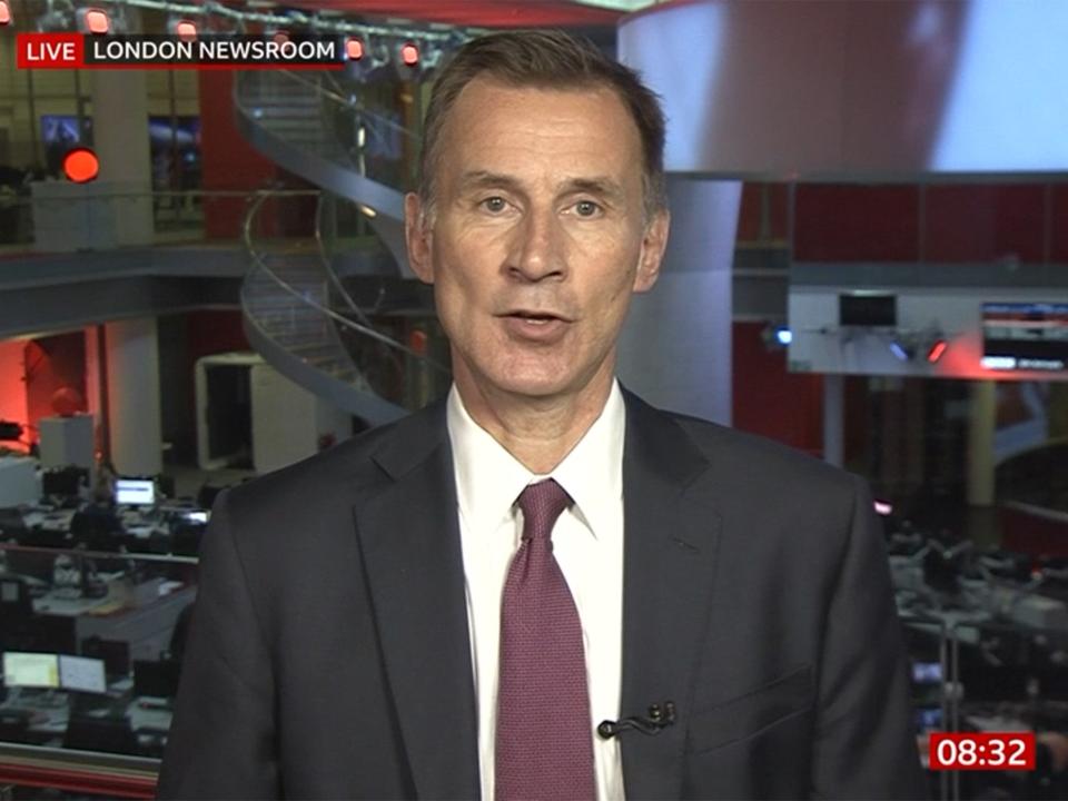 Hunt on the BBC just now (BBC)